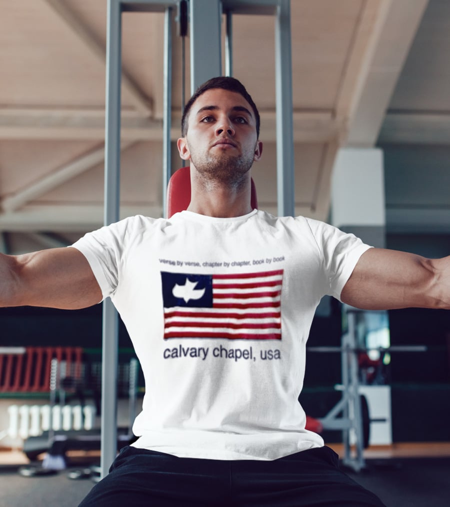 Verse By Verse Chapter By Chapter Book By Book Calvary Chapel USA Flag T-Shirt