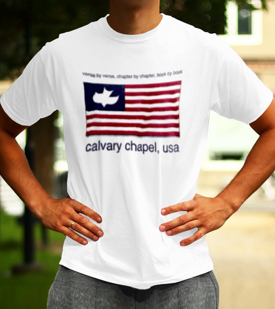 Verse By Verse Chapter By Chapter Book By Book Calvary Chapel USA Flag T-Shirt