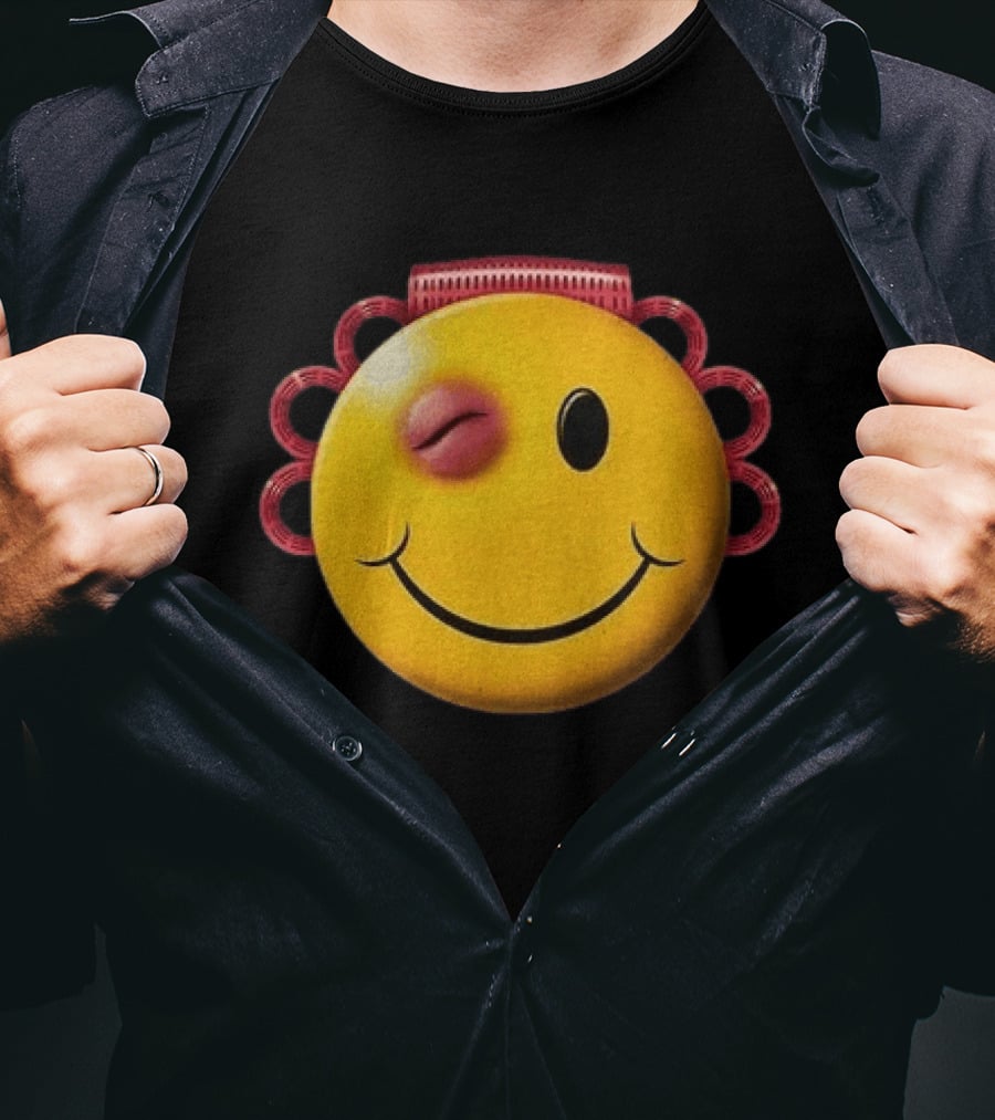 A$AP Rocky Don't Be Dumb Tour Smiley Face With Winking Eye And Red Rope Details T-Shirt