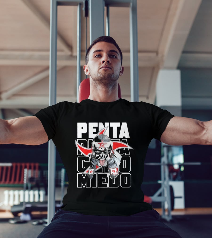 Penta Lucha Libre Cero Miedo Bold Text Red White T-Shirt