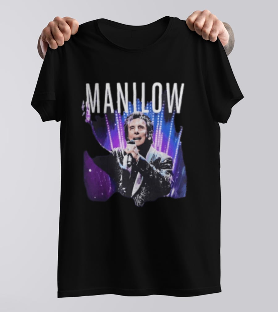 Manilow Concert Tour Photo With Microphone And Lights T-Shirt