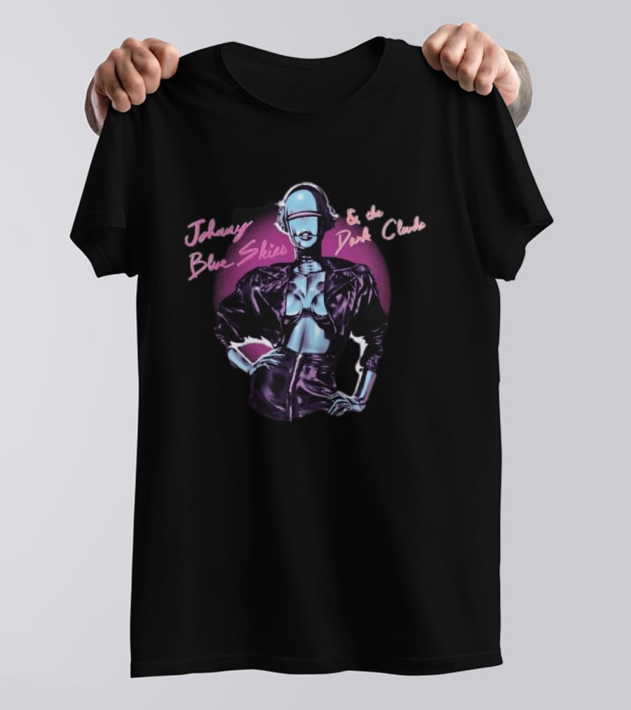 Johnny Blue Skies And The Dark Clouds Cyborg Party Futuristic T-Shirt