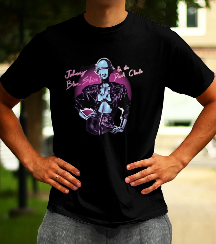 Johnny Blue Skies And The Dark Clouds Cyborg Party Futuristic T-Shirt