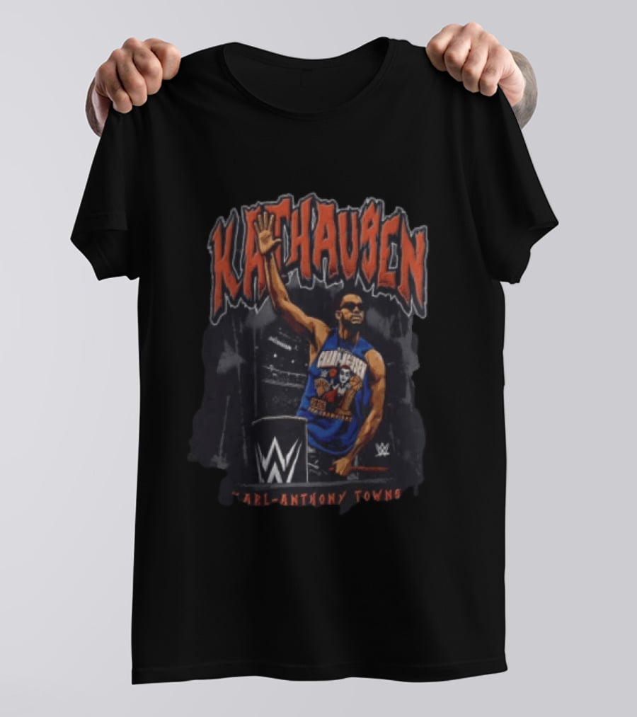 KATHausen Karl Anthony Towns WWE T-Shirt