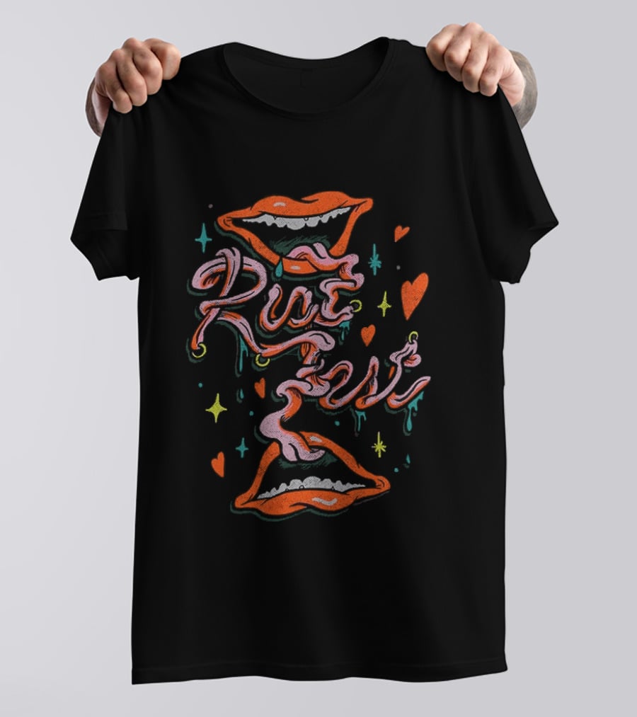 Riot Fest 2026 Chicago Douglass Park September Tongue Tied Lineup Vibrant Lips And Hearts T-Shirt