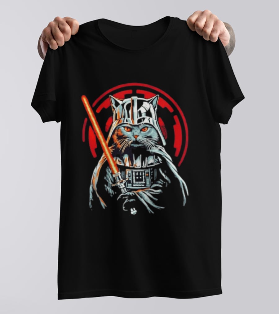 Darth Vader Cat Star Wars Sith Lord Lightsaber Iconic Mashup T-Shirt