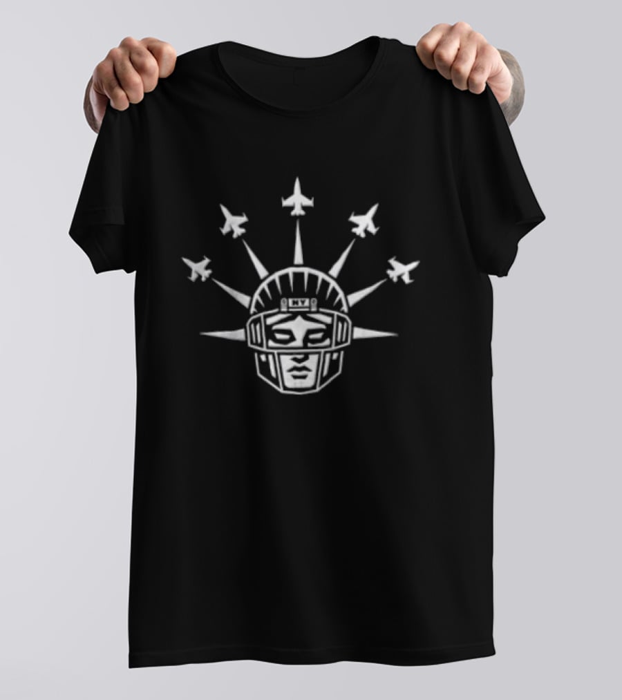 Liberty Formation New York Jets Football Statue Flying Jets T-Shirt