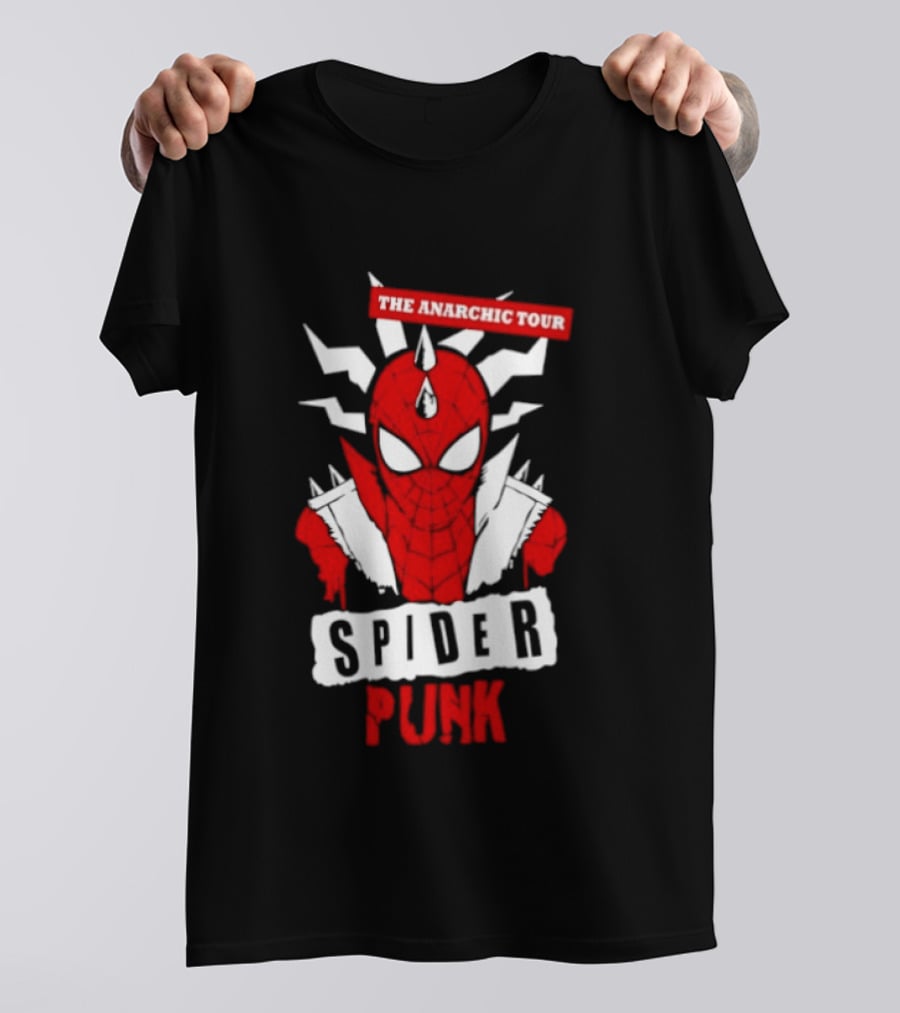 Spider Punk The Anarchic Tour Comic Style Spiked Hero T-Shirt