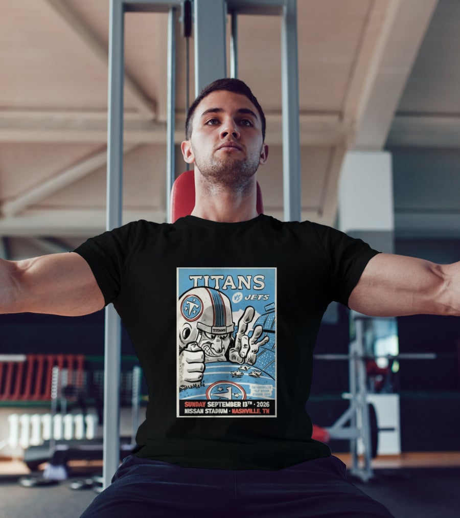 Tennessee Titans Vs New York Jets Sunday September 13 2026 Nissan Stadium Nashville TN Farewell To Old Stadium Tour T-Shirt