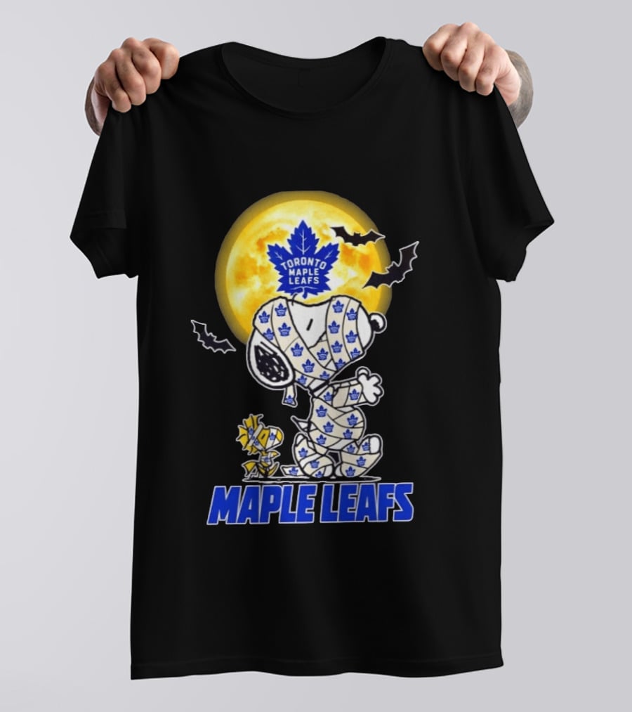 Toronto Maple Leafs Snoopy Woodstock Mummy Halloween Collaboration T-Shirt