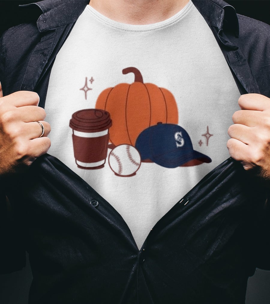 Mariners Pumpkinpalooza Coffee Baseball Cap Pumpkin T-Shirt