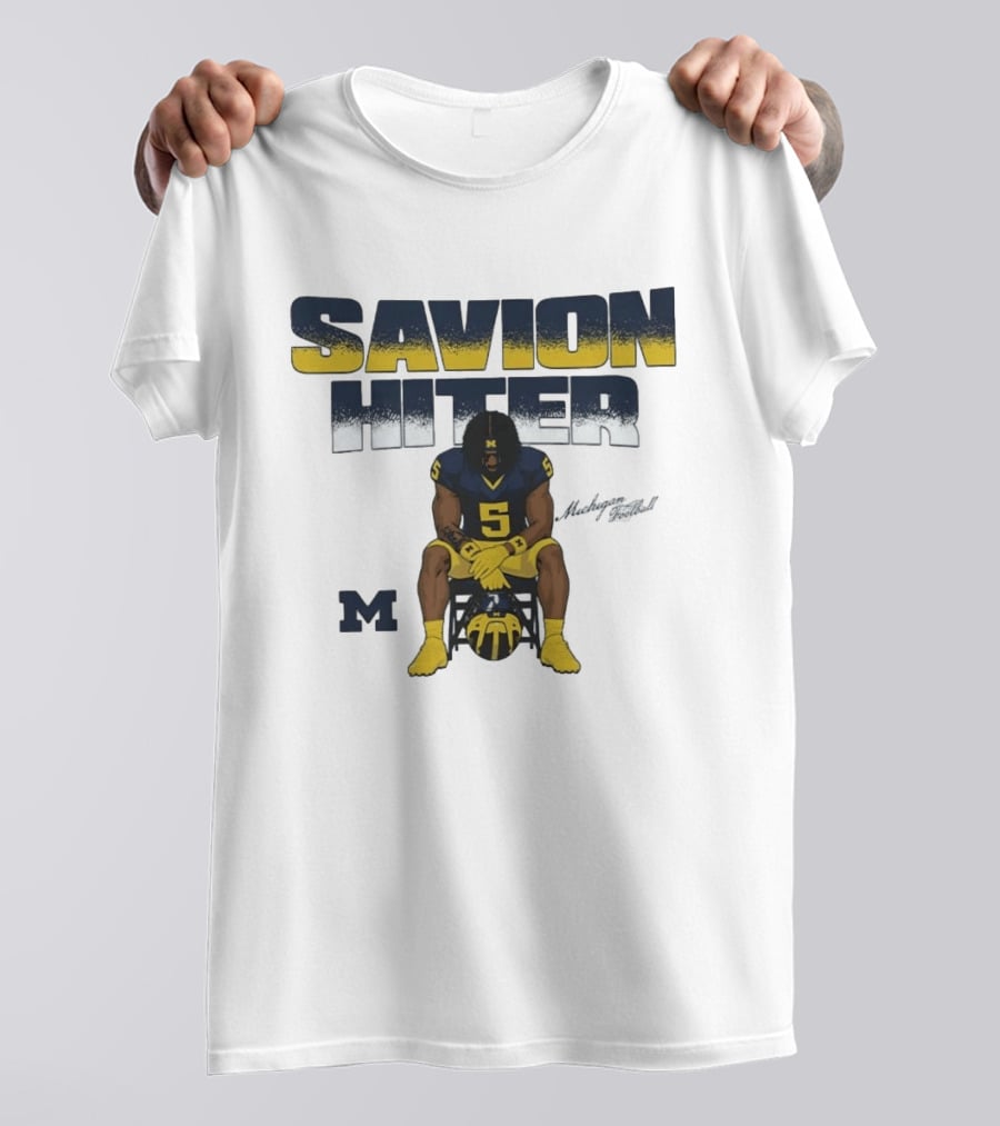 Savion Hiter No 5 Michigan Wolverines Football M T-Shirt