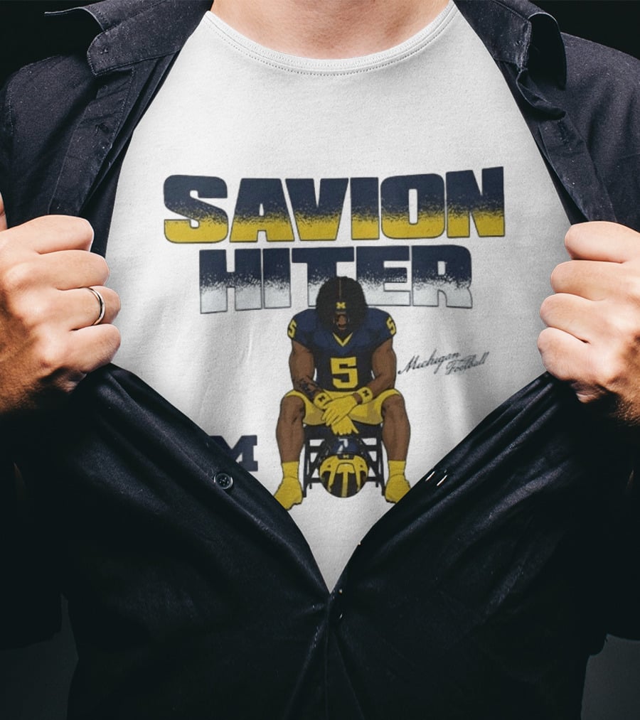 Savion Hiter No 5 Michigan Wolverines Football M T-Shirt