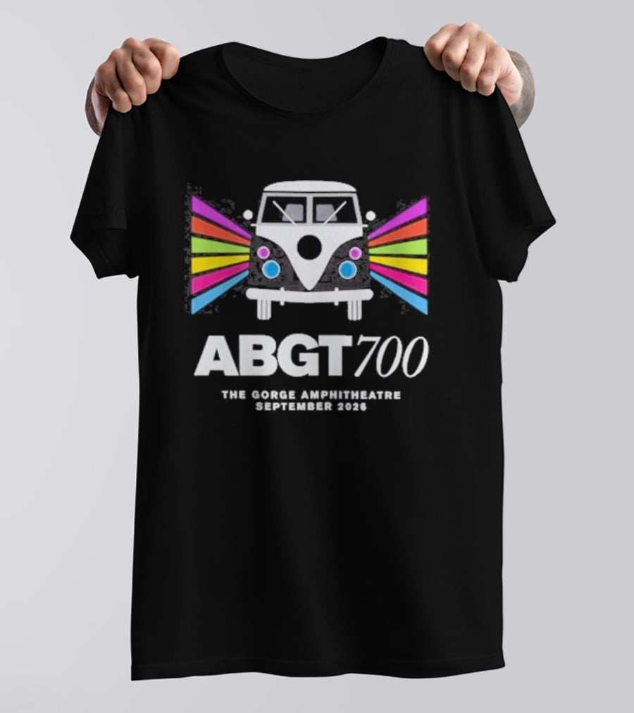 ABGT700 Gorge Amphitheatre September 2023 Festival Bus Rainbow T-Shirt