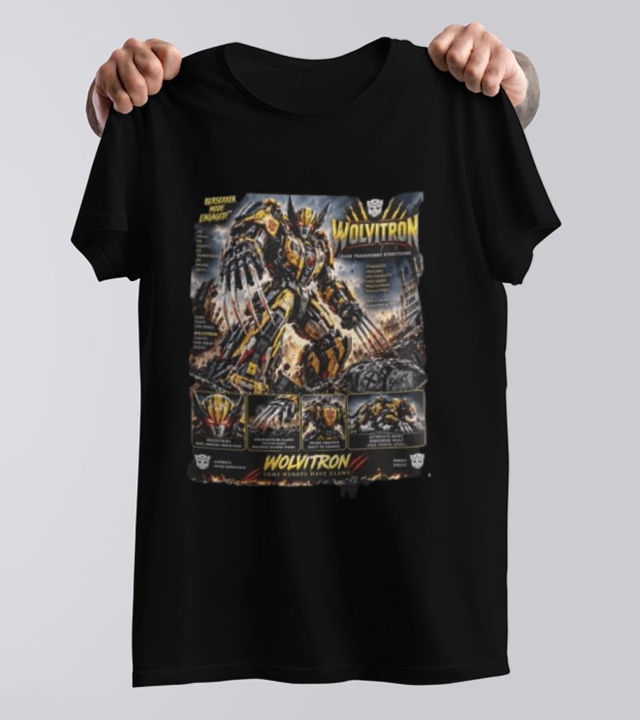 Wolvitron Berserker Mode Engaged Some Heroes Have Claws Robot Apocalyptic Ruins Autobots Transformers Stormforce T-Shirt