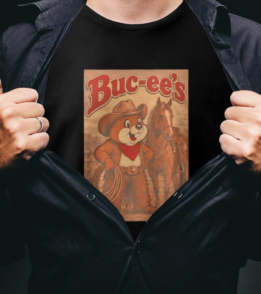 Buc Ee's Cowboy Western Sunset Horse And Lasso T-Shirt