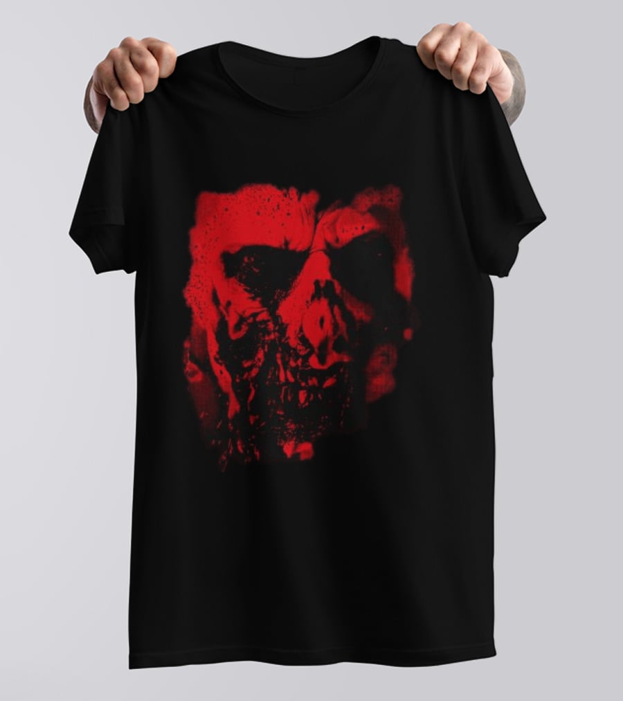 Heavy Spoilers Shop Infected Skull Horror Face T-Shirt