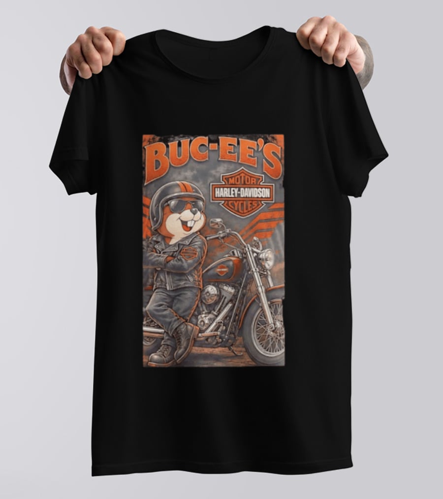 Buc Ee's Motor Cycles Harley Davidson Vintage Biker T-Shirt