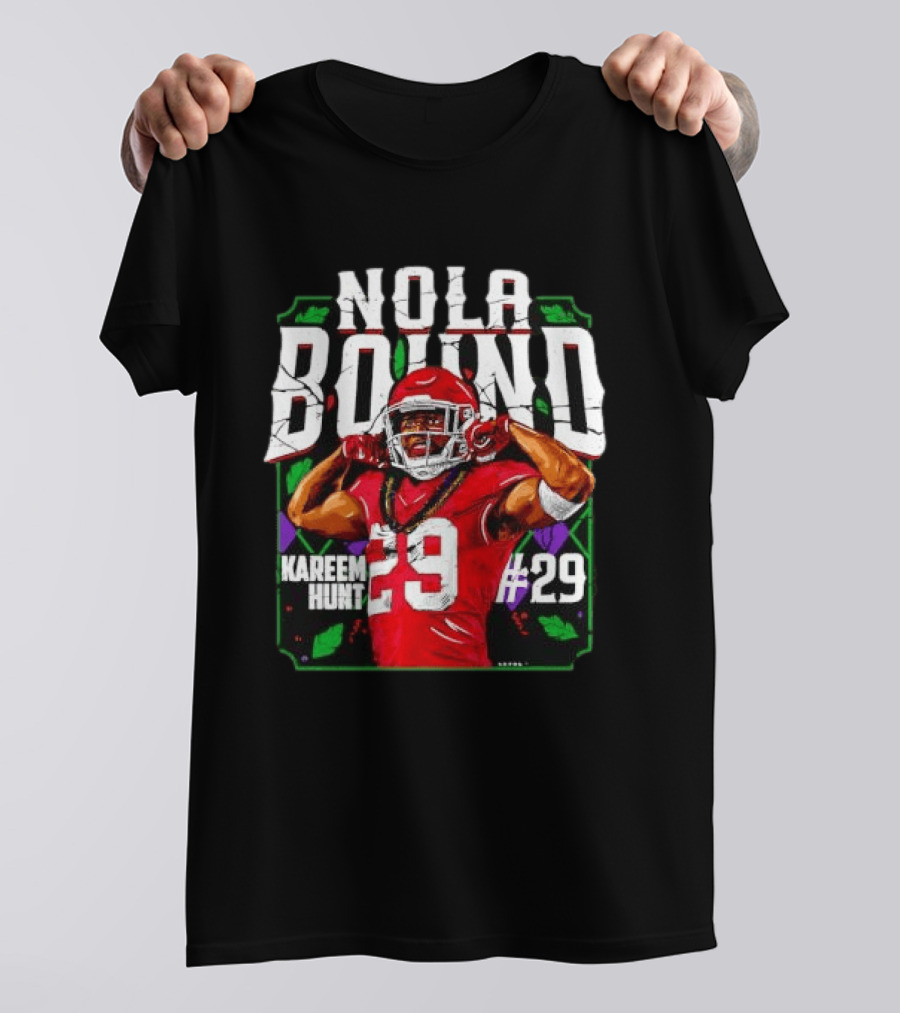 NOLA Bound Kareem Hunt Kansas City Chiefs #29 Jersey Football T-Shirt