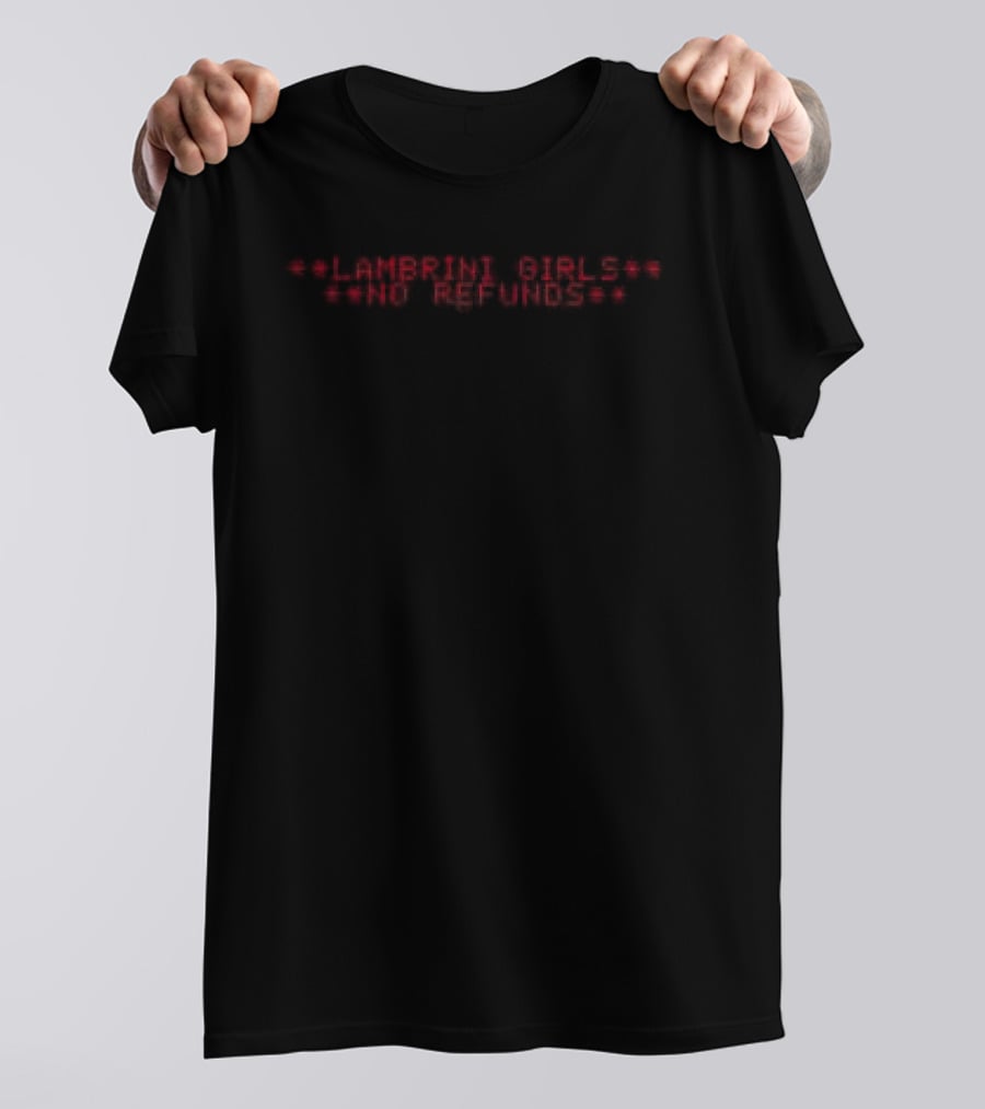 Lambrini Girls No Refunds Retro Style Red Print T-Shirt