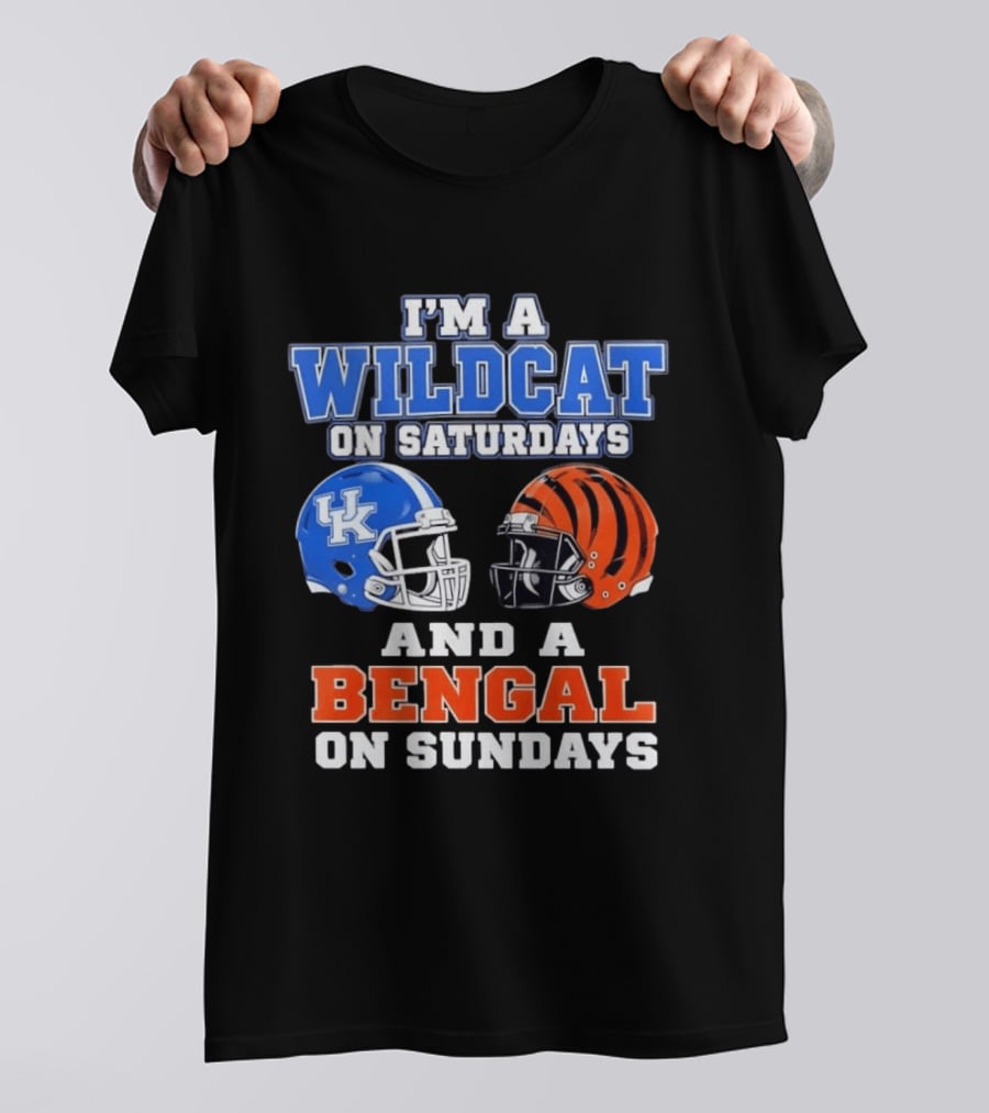 I'm A Wildcat UK Helmet Saturdays Bengal Helmet Sundays T-Shirt