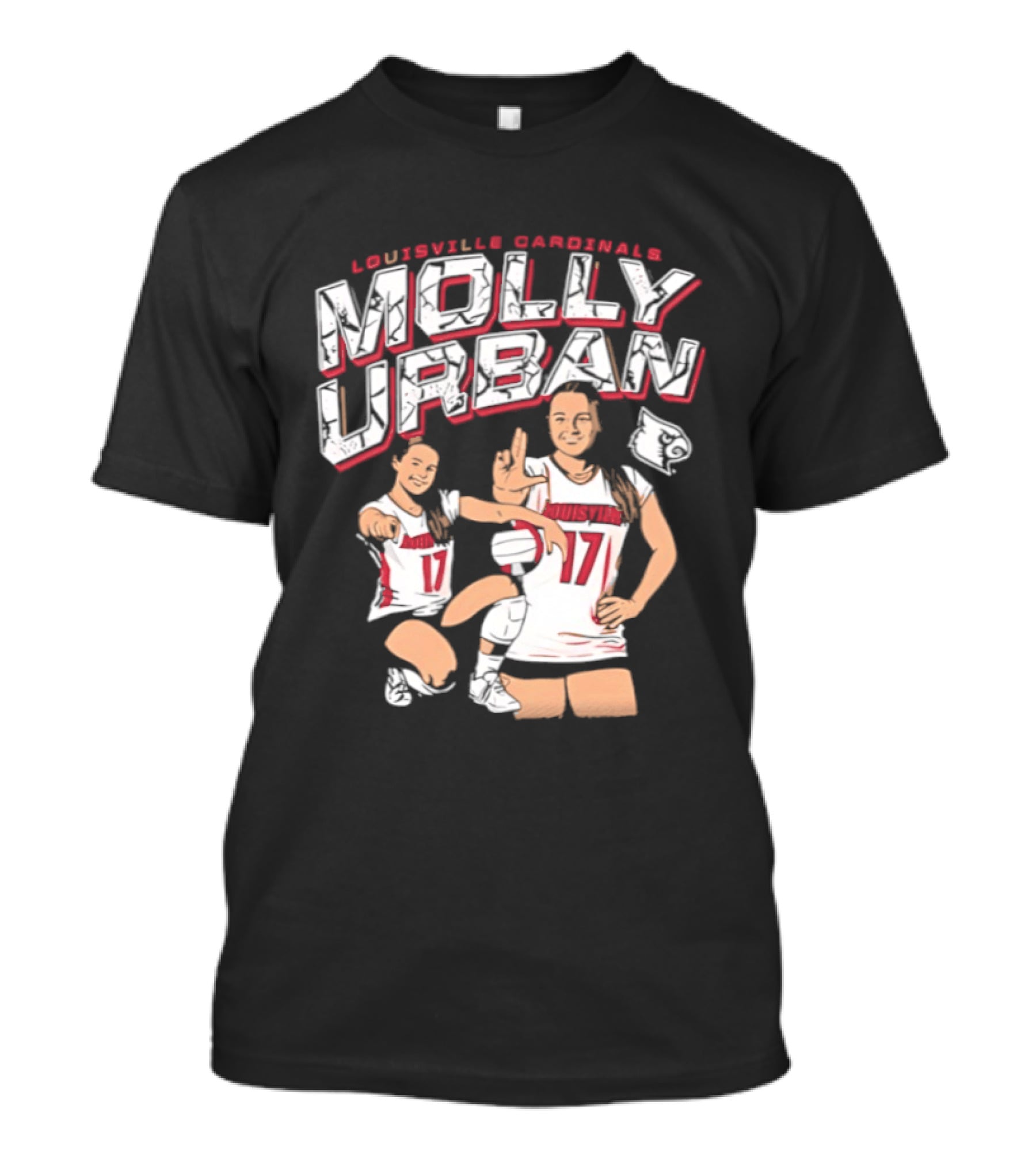 Molly Urban Louisville Cardinals Volleyball Number 17 T-Shirt