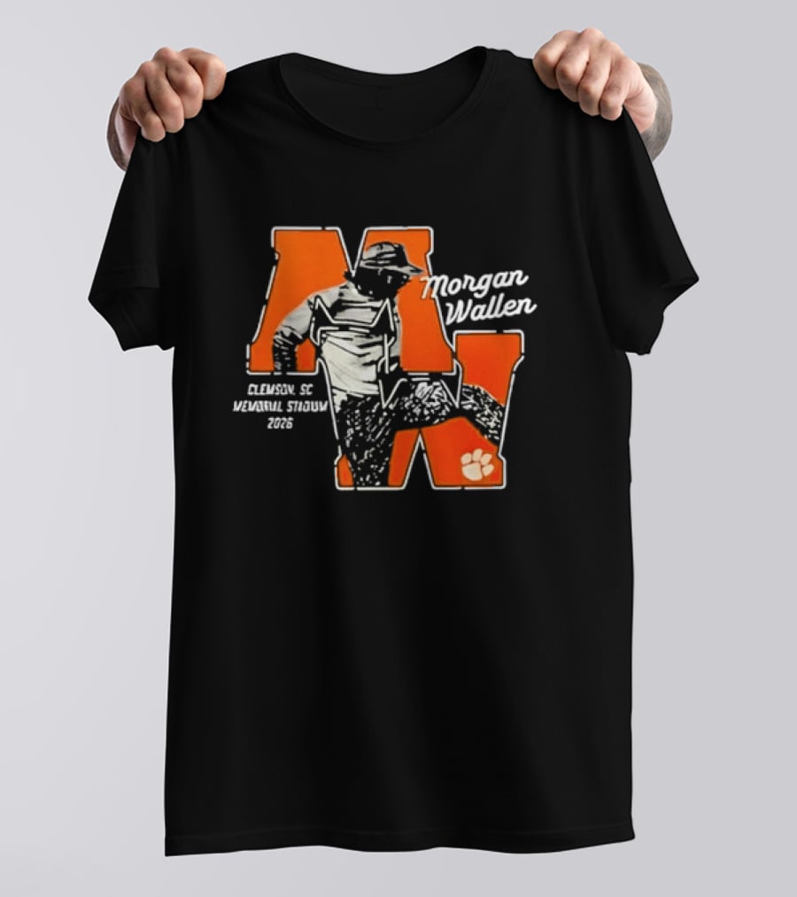 Morgan Wallen Clemson SC Memorial Stadium 2026 Tour Concert Tiger Paw T-Shirt