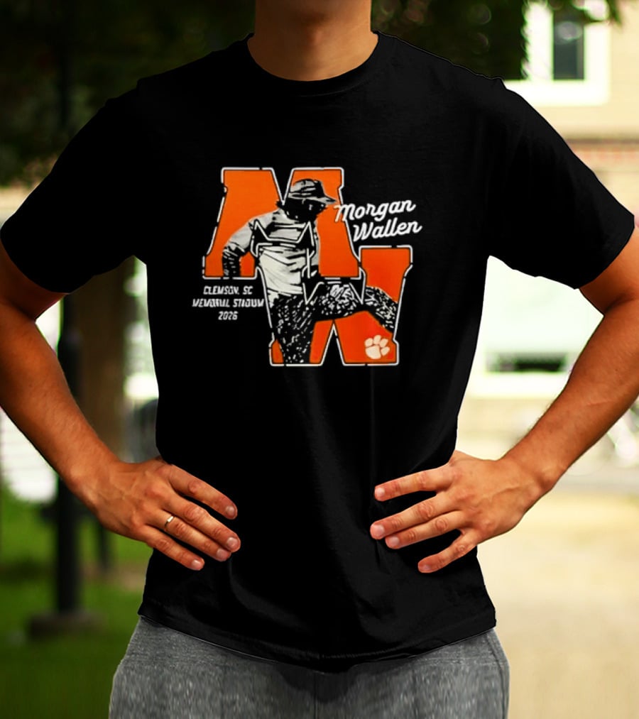 Morgan Wallen Clemson SC Memorial Stadium 2026 Tour Concert Tiger Paw T-Shirt