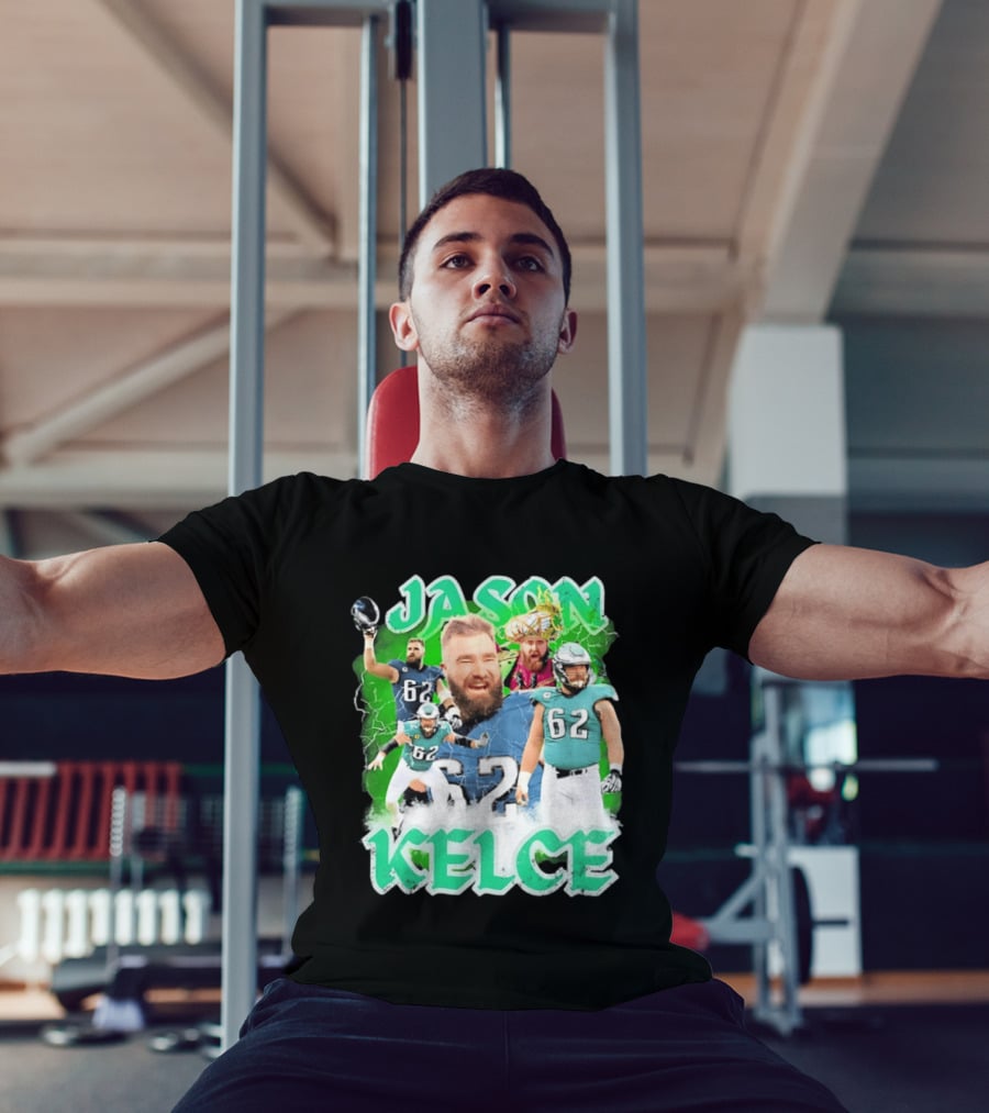Jason Kelce 62 Philadelphia Eagles Vintage Style Football Fan T-Shirt