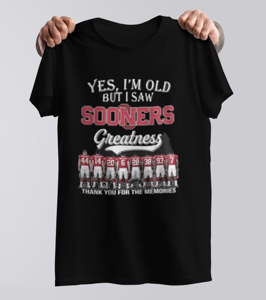 Yes I'm Old But I Saw Sooners Greatness Thank You For The Memories Players Back View T-Shirt