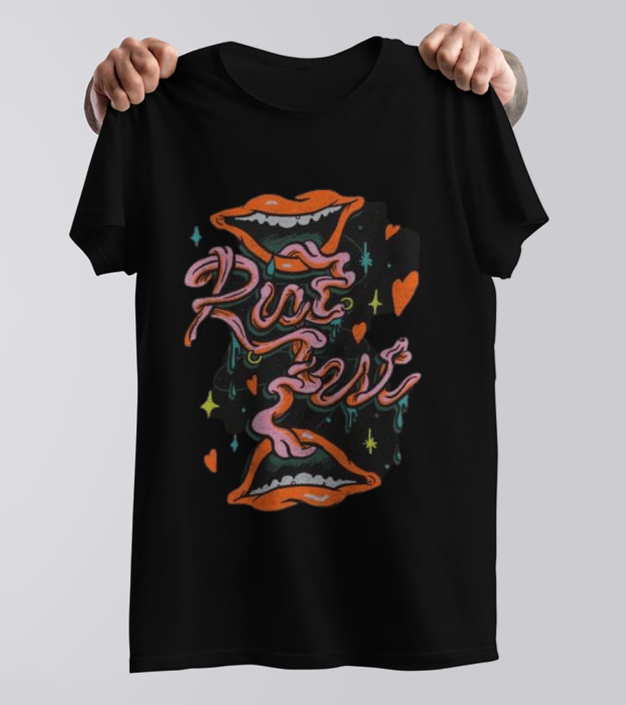 Riot 2026 Tongue Tied Lineup Graphic With Mouths And Hearts T-Shirt