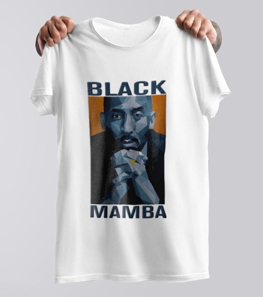 Black Mamba Low Poly Geometric Hands Clasped Orange T-Shirt