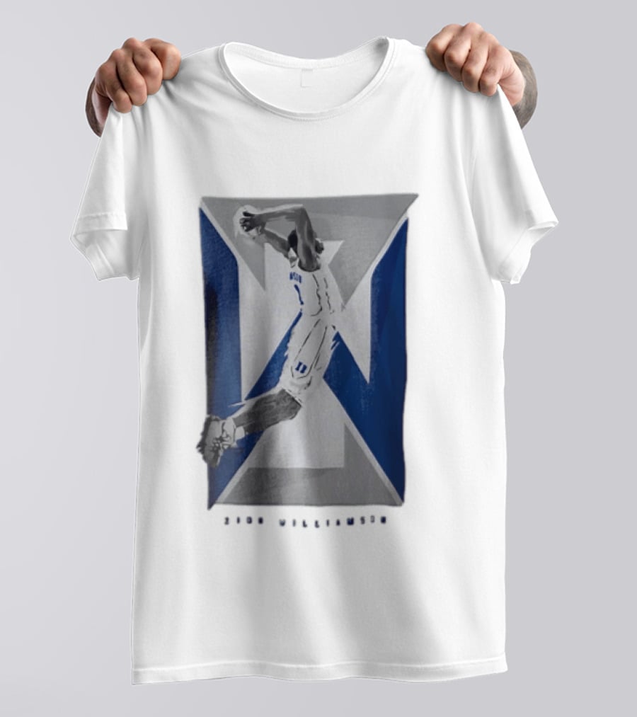 Duke Blue Devils NCAA Zion Williamson Basketball Player Dunking Geometric Number 1 T-Shirt