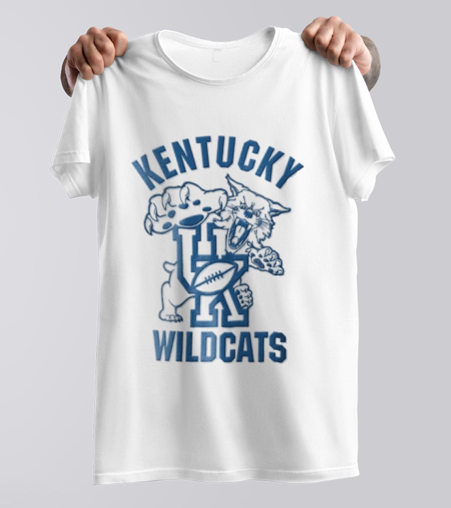 Kentucky Wildcats Roaring Big Paw Monogram UK Football T-Shirt