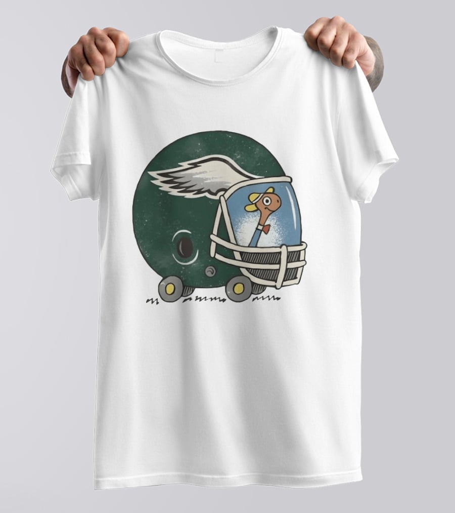 Philadelphia Eagles Worm Inside Football Helmet Sports Humor T-Shirt