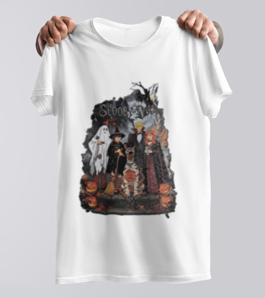 Scooby Doo Halloween Costume Party With Witch Ghost Vampire Pumpkin T-Shirt