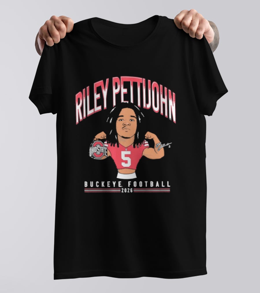 Riley Pettijohn No 5 2026 Buckeye Football Ohio State Caricature T-Shirt
