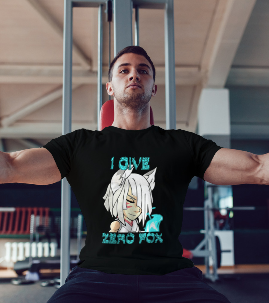 I Give Zero Fox White Hair Kitsune Blue Flame T-Shirt