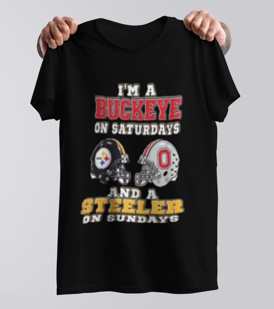 Ohio State Buckeye Saturdays Pittsburgh Steeler Sundays Fan T-Shirt