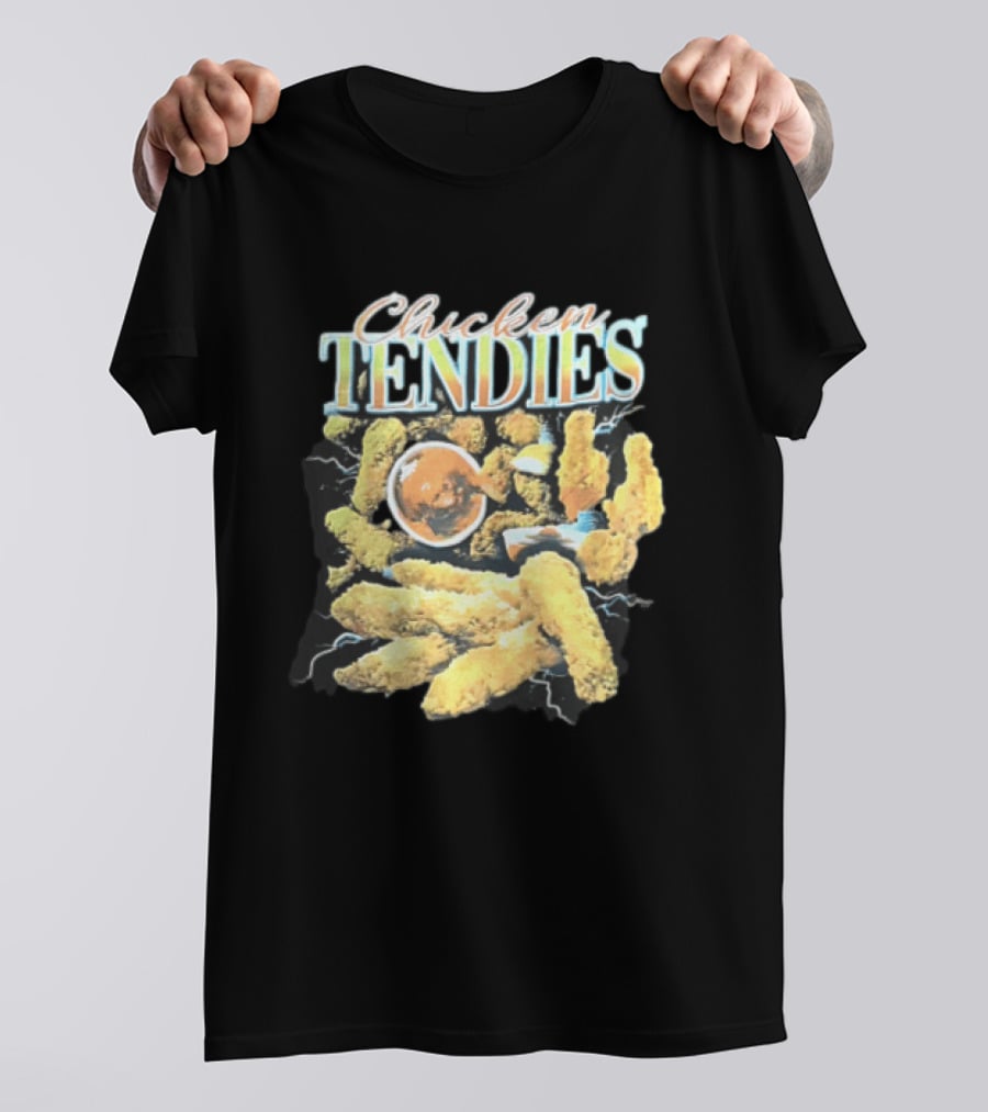 Chicken Tendies Fried Tenders Dipping Sauce Lightning Bolts T-Shirt