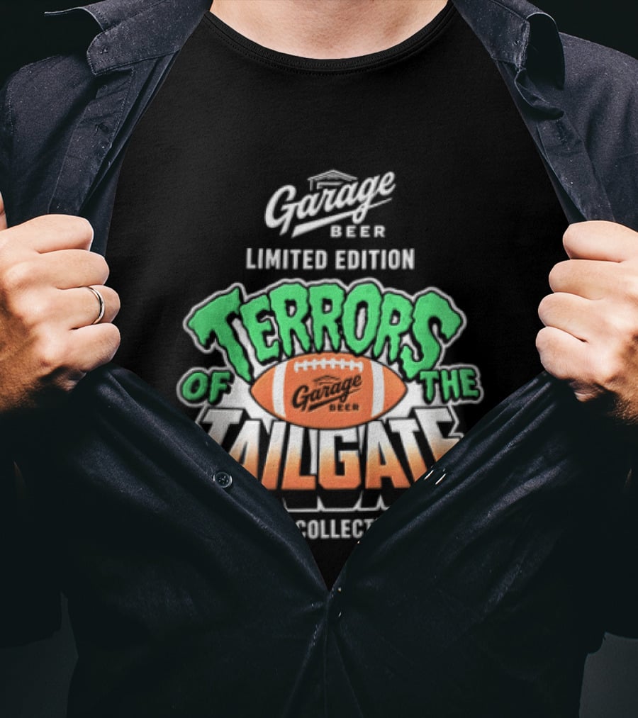 Garage Beer Limited Edition Terrors Of The Tailgate Exclusive Collectible Cards Football T-Shirt