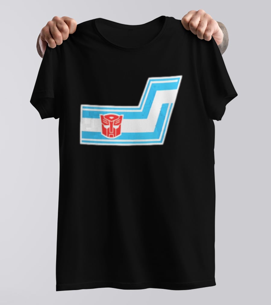 Transformers Autobots Red Insignia Blue White Racing Stripes Chevron Stickers T-Shirt