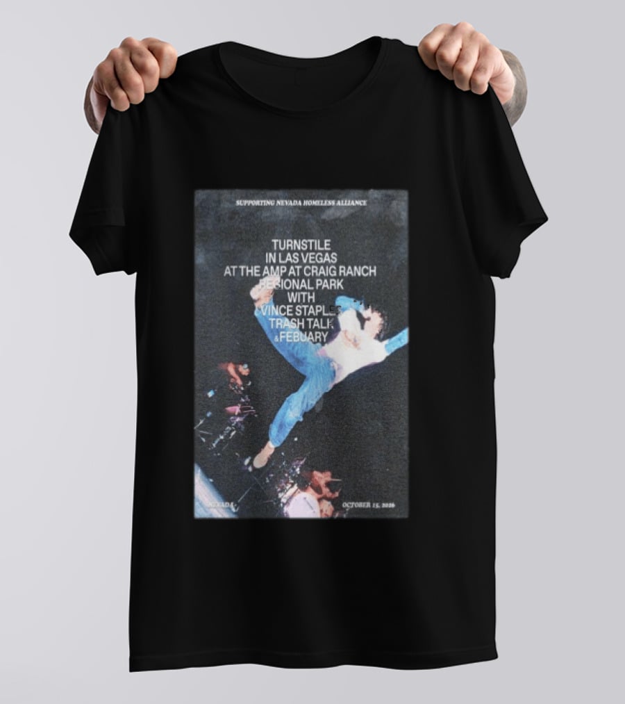 Turnstile Las Vegas October 15 2026 Craig Ranch Regional Park Vince Staples Trash Talk Febuary Concert Event T-Shirt