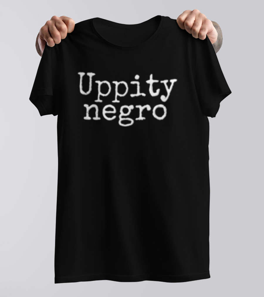 Uppity Negro Distressed White Typewriter Lettering T-Shirt