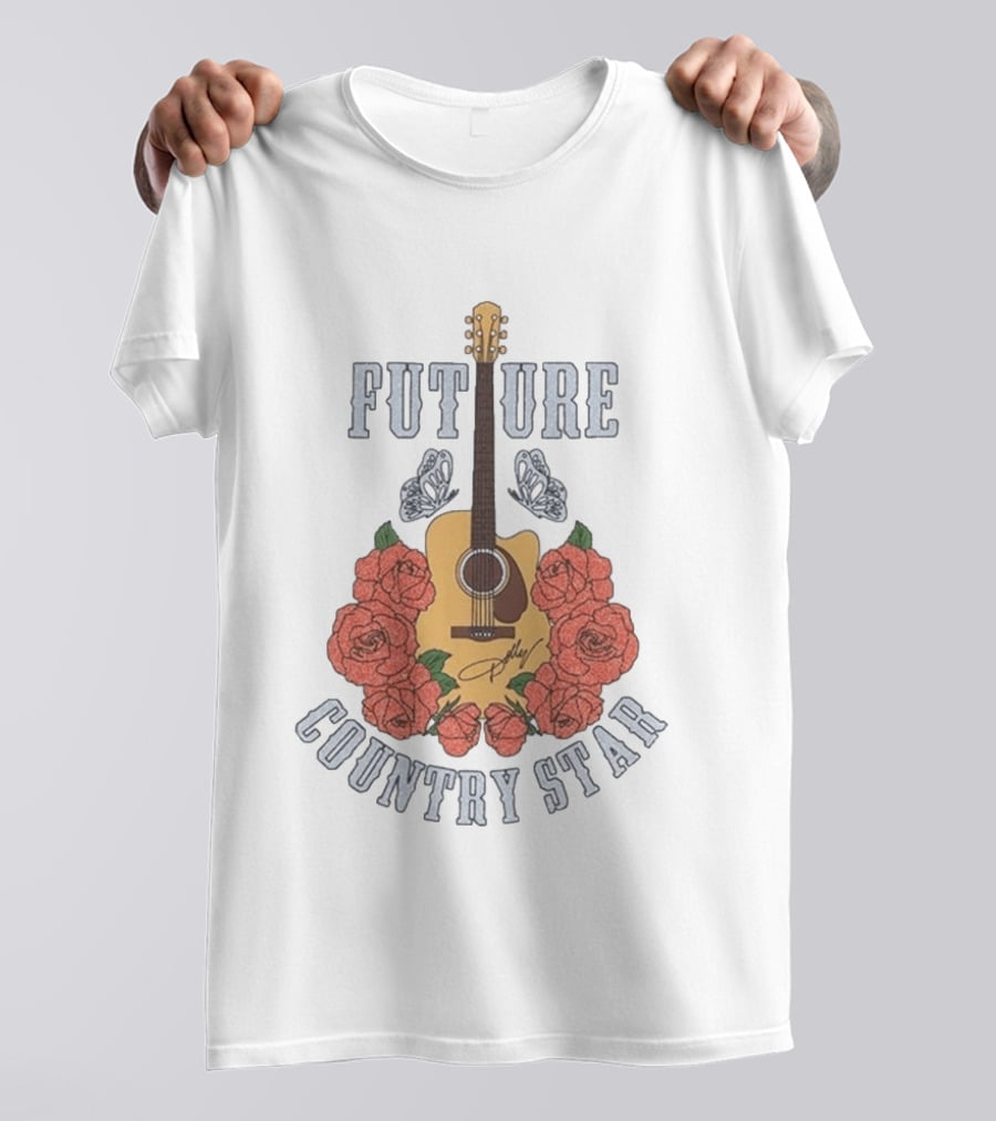 Future Country Star Dolly Parton 2026 Roses Guitar T-Shirt