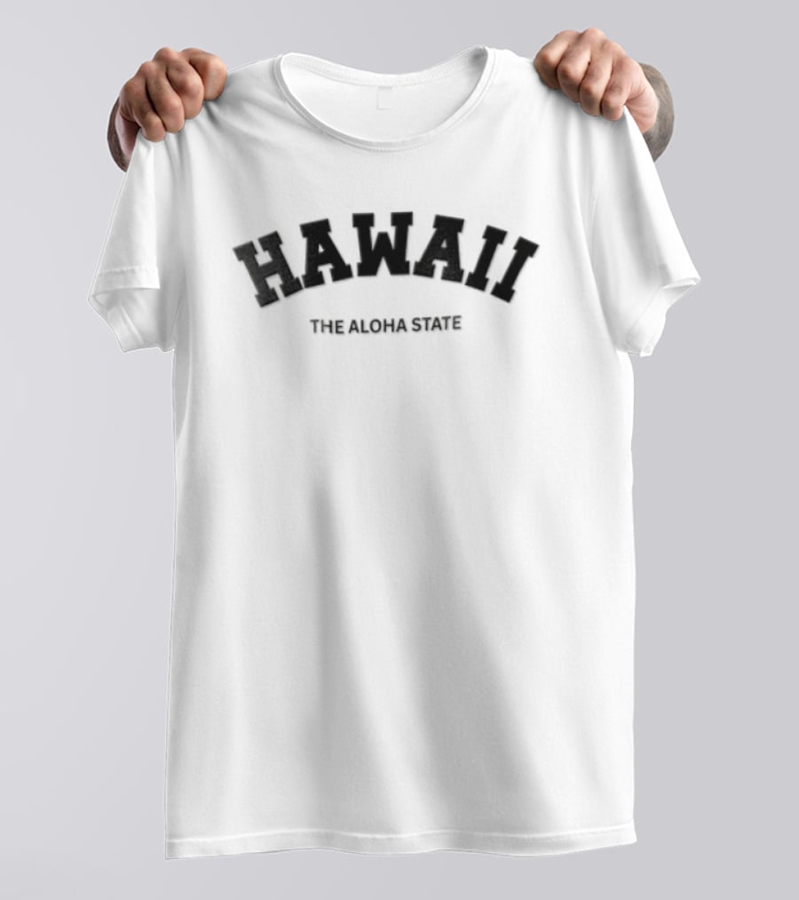 Hawaii The Aloha State Arched Varsity Athletic T-Shirt