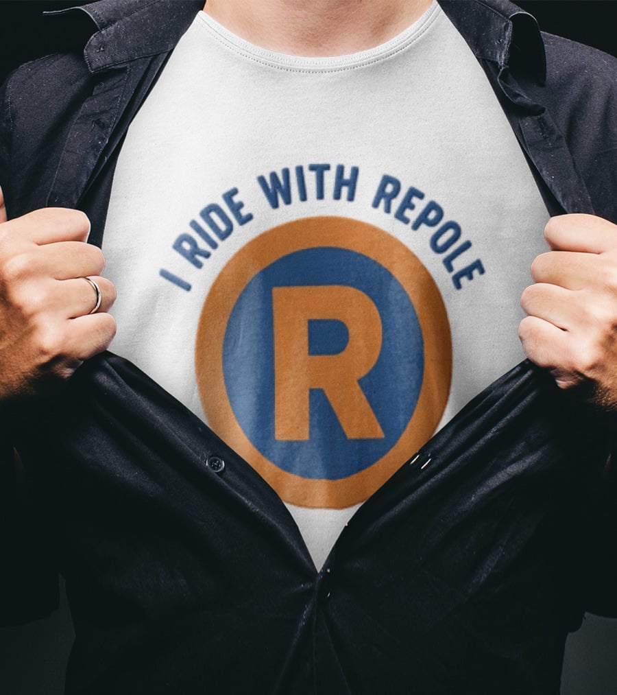 I Ride With Repole Blue Orange Ring R T-Shirt