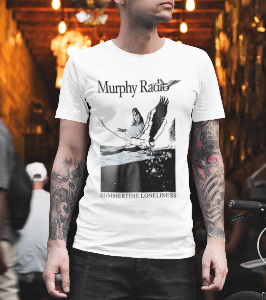 Murphy Radio Summertime Loneliness Woman On Flying Crane At Shore Line T-Shirt