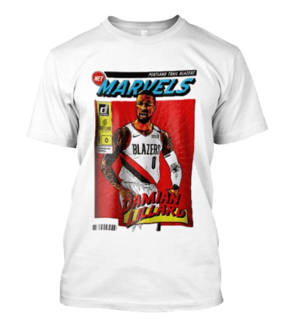 Portland Trail Blazers Net Marvels Damian Lillard Comic Cover NBA Issue 0 Halftone T-Shirt