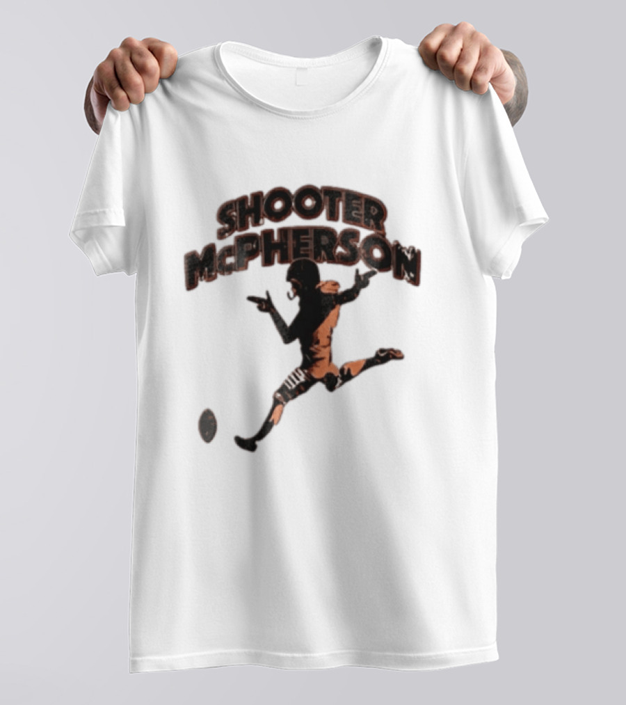 Shooter Mcpherson Football Kicker Finger Guns Distressed Player T-Shirt